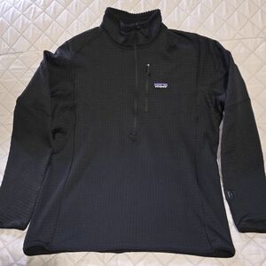 Patagonia R1 Air Zip Neck Pullover Men’s Large Black Fleece Long Sleeve $129